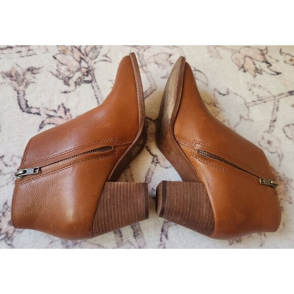 Madewell Women's Sz. 8 Billie Ankle Brown Leather Heeled Booties - Picture 4 of 7